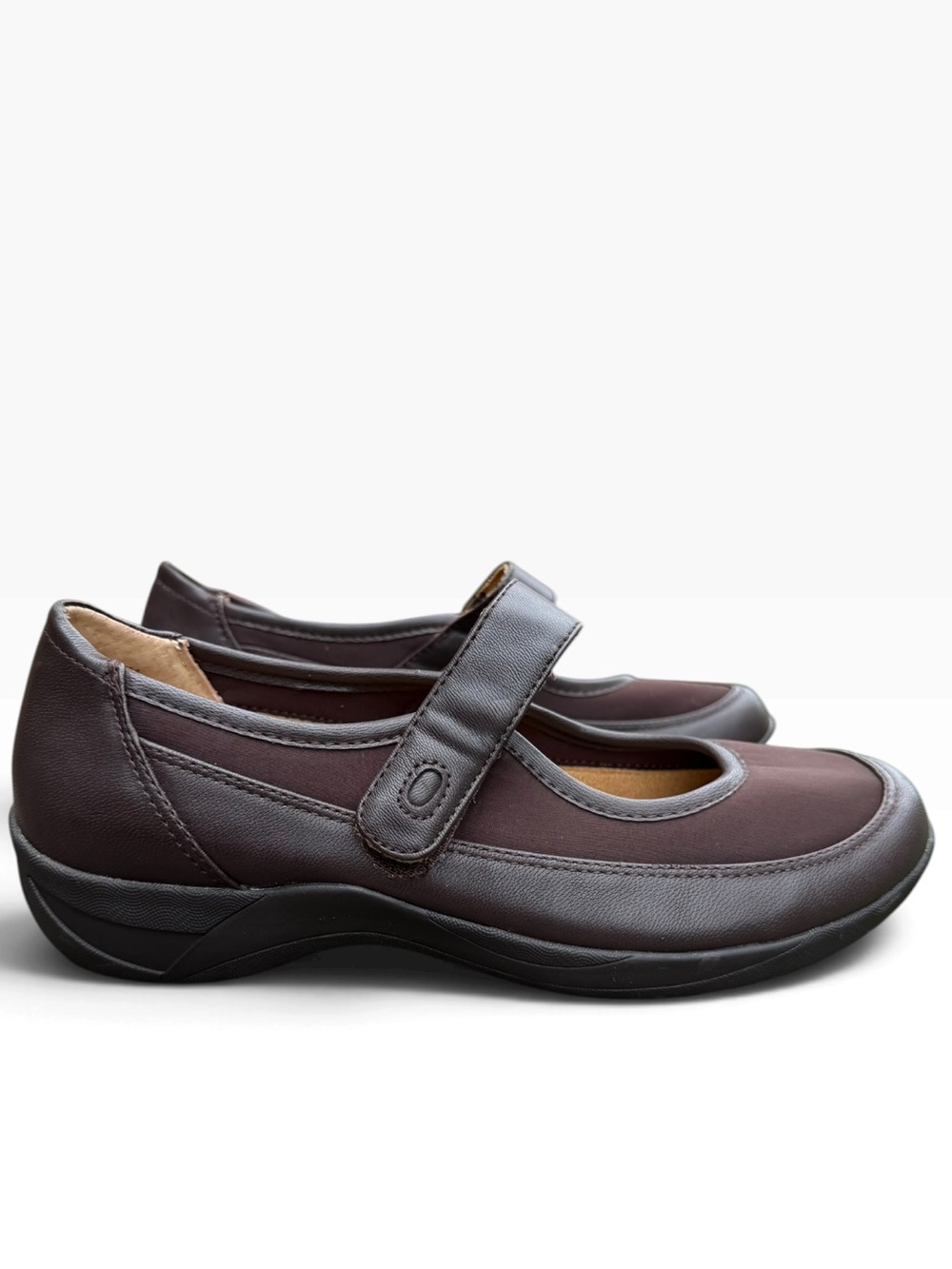 G.H. Bass Addison Brown Mixed Media Mary Jane Comfort Walking Flats Size 7